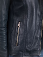 Lakeland Leather Blue Knotts Biker Jacket - Image 6 of 8