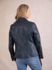 Lakeland Leather Blue Knotts Biker Jacket - Image 8 of 8