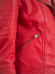 Lakeland Leather Red Esthwaite Classic Biker Jacket - Image 6 of 7