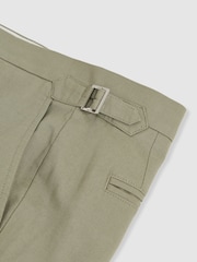 Фисташковый - Reiss Sketch Cotton-Linen Tailored Shorts - Изображение 6 из 6