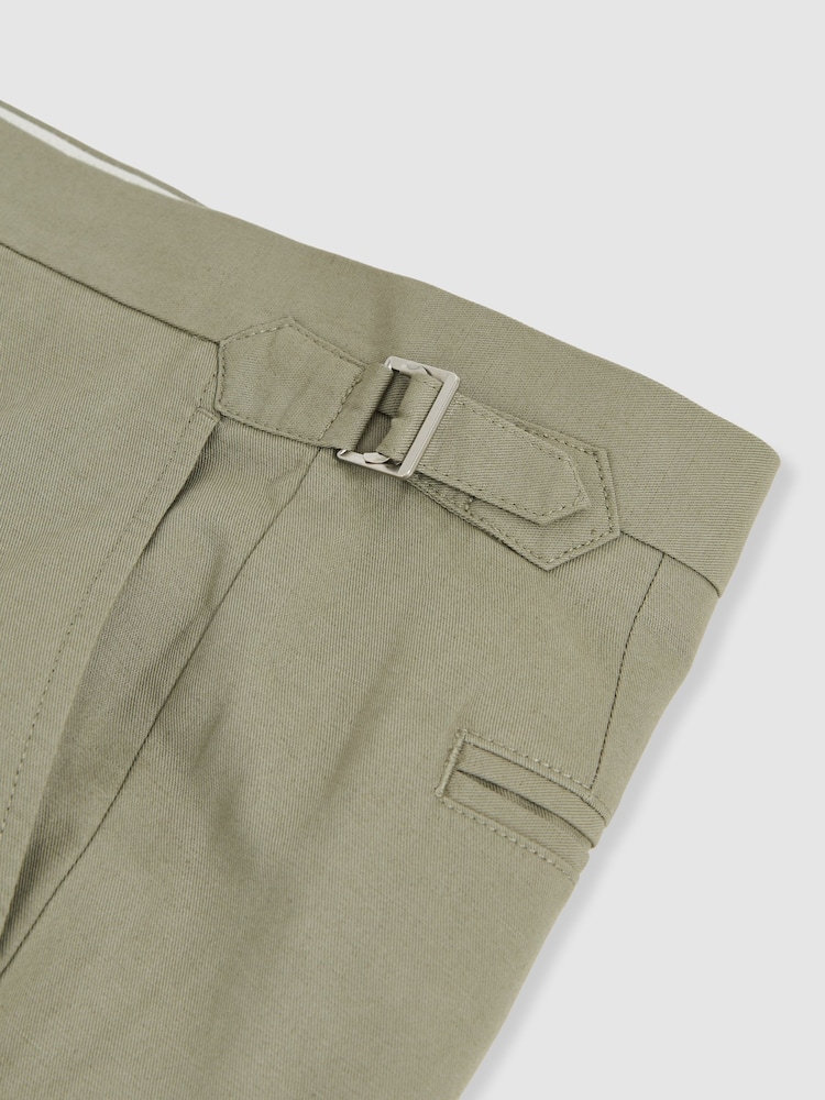 Фисташковый - Reiss Sketch Cotton-Linen Tailored Shorts - Изображение 6 из 6