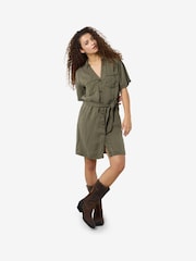 NOISY MAY Green Tie waist Shirt Dress - Image 1 of 5