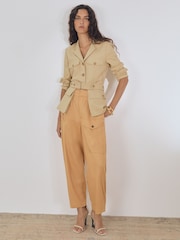 Reiss Neutral Alex Atelier Belted Utility Jacket - Image 1 of 6