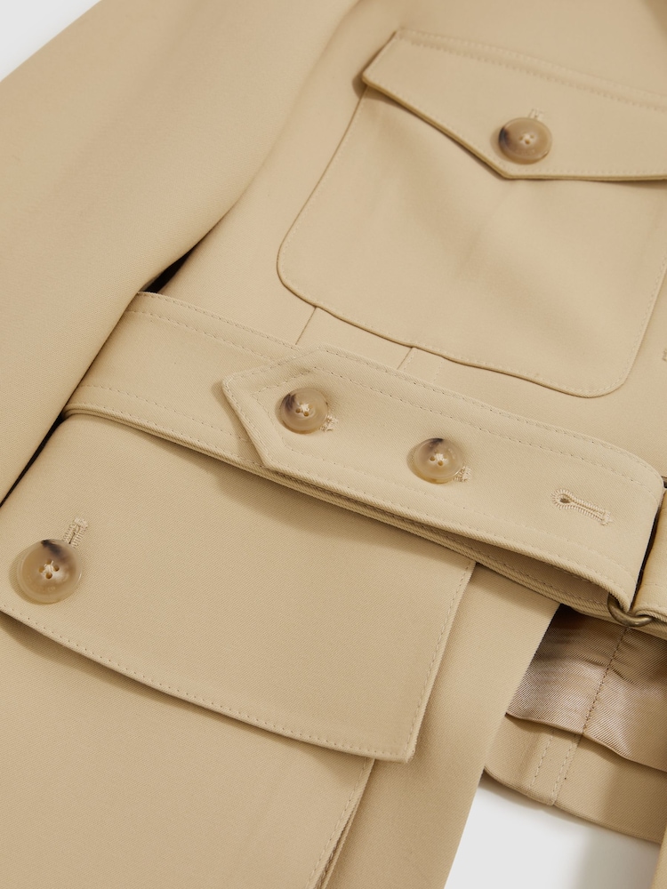 Reiss Neutral Alex Atelier Belted Utility Jacket - Image 6 of 6