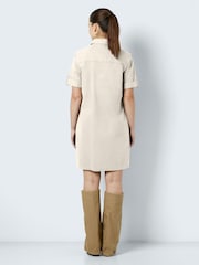 NOISY MAY Cream Short Sleeve Denim Shirt Dress - Image 2 of 3