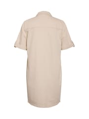 NOISY MAY Cream Short Sleeve Denim Shirt Dress - Image 5 of 6