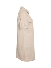 NOISY MAY Cream Short Sleeve Denim Shirt Dress - Image 6 of 6