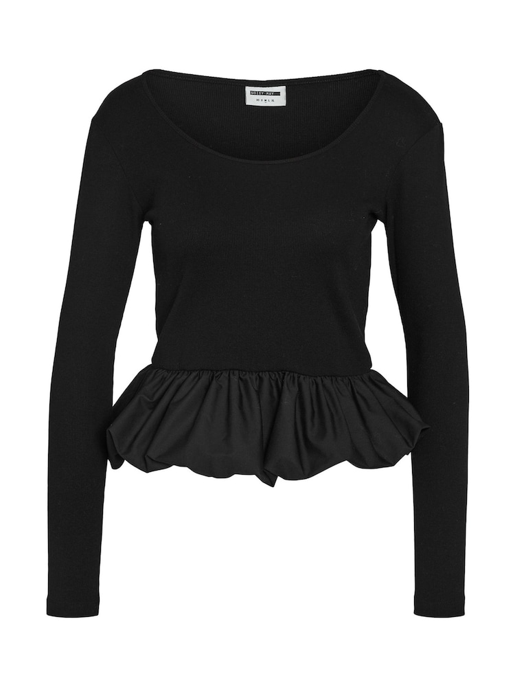 NOISY MAY Black Bubble Long Sleeve Top - Image 1 of 1 NOISY MAY Black Bubble Long Sleeve Top - Image 1 of 1
