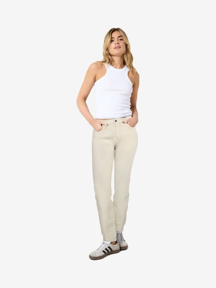 NOISY MAY Cream Slim Fit High Waist Jeans - Image 1 of 6 NOISY MAY Cream Slim Fit High Waist Jeans - Image 1 of 6