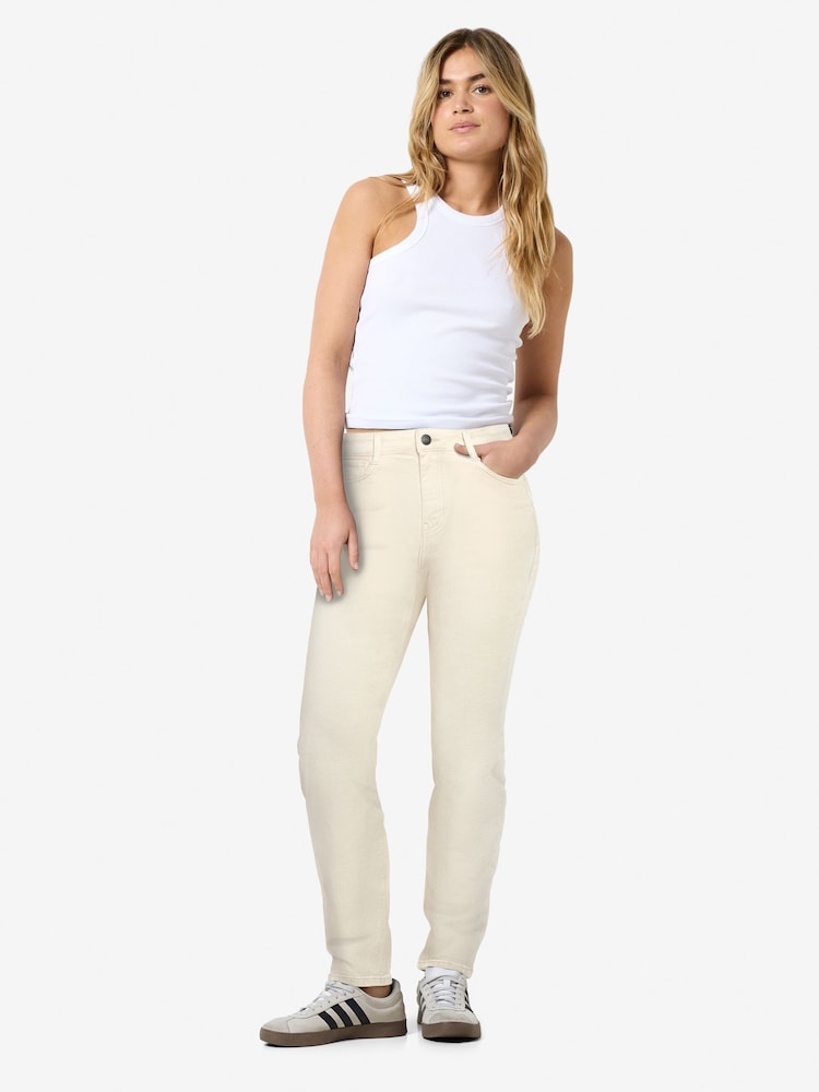 NOISY MAY Cream Slim Fit High Waist Jeans - Image 3 of 6