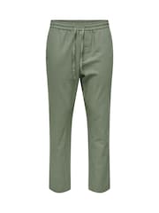 Only & Sons Green Tapered Fit Ankle Length Joggers - Image 3 of 4