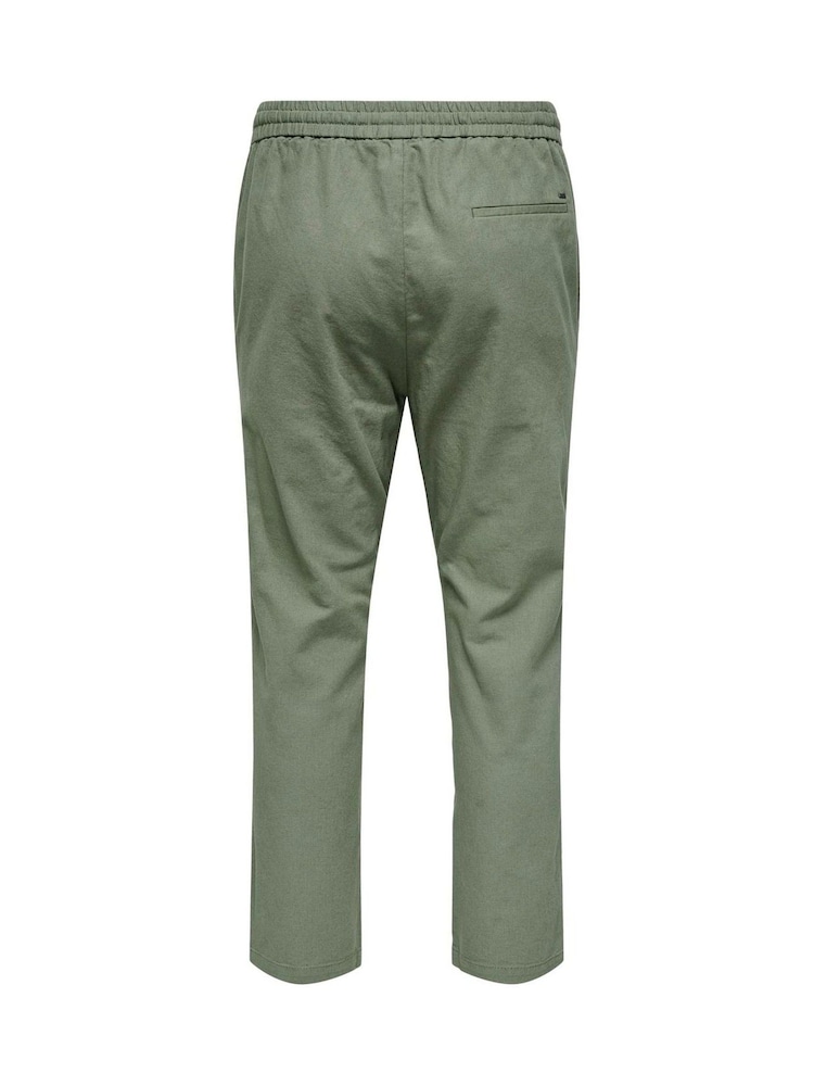 Only & Sons Green Tapered Fit Ankle Length Joggers - Image 4 of 4