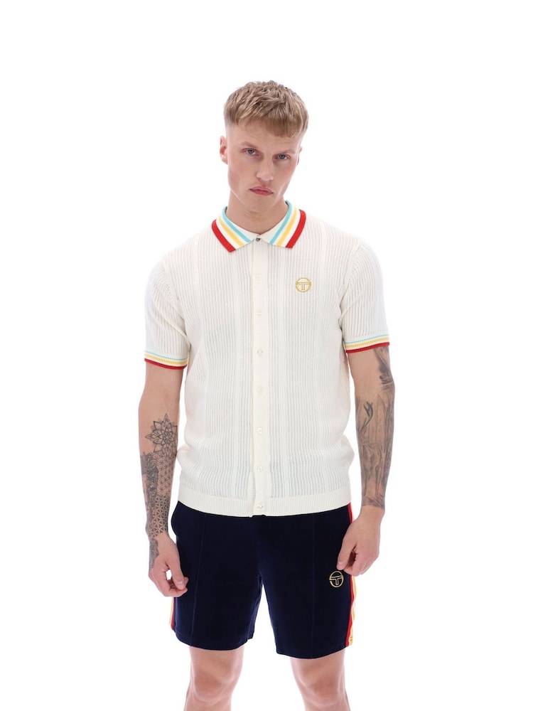 Sergio Tacchini Slice Knit 100% Cotton Polo Shirt - صورة 1 من 4