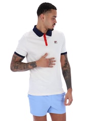 Fila Cream Panatta 2 Short Sleeve 100% Cotton Polo Shirt - Image 3 of 5