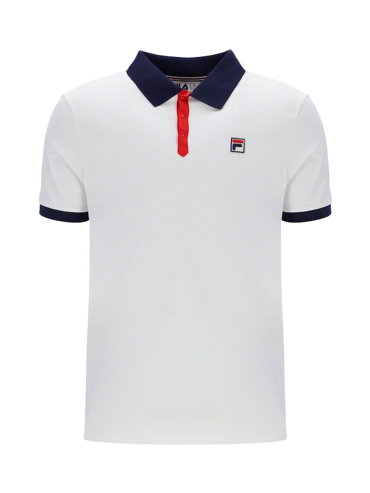 Fila Cream Panatta 2 Short Sleeve 100% Cotton Polo Shirt - Image 5 of 5