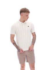 Fila Kennedy Textured Stripe Knit 100% Cotton Polo Shirt - Image 2 of 5