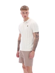 Fila Kennedy Textured Stripe Knit 100% Cotton Polo Shirt - Image 3 of 5