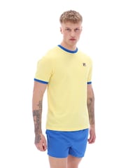 Желтый - Fila Marconi Essential Ringer 100% Cotton T-Shirt - Image 4 of 4