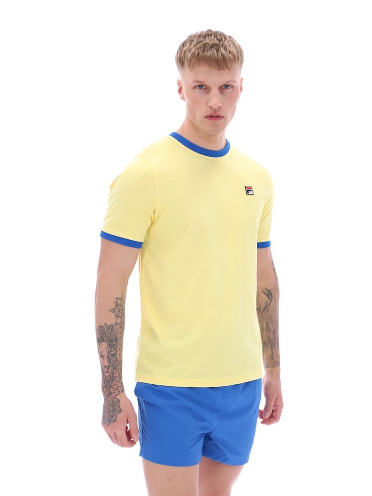 Желтый - Fila Marconi Essential Ringer 100% Cotton T-Shirt - Image 4 of 4