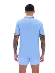 Dunkelblau - Fila Faraz Tipped Rib 100% Cotton Polo Shirt - Bild 2 von 5