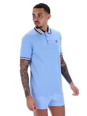 Dunkelblau - Fila Faraz Tipped Rib 100% Cotton Polo Shirt - Bild 4 von 5