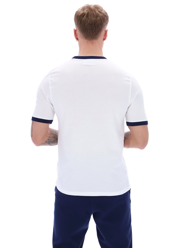 Fila White Marconi Essential Ringer 100% Cotton T-Shirt - Image 2 of 4