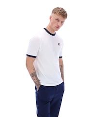 Fila White Marconi Essential Ringer 100% Cotton T-Shirt - Image 3 of 4