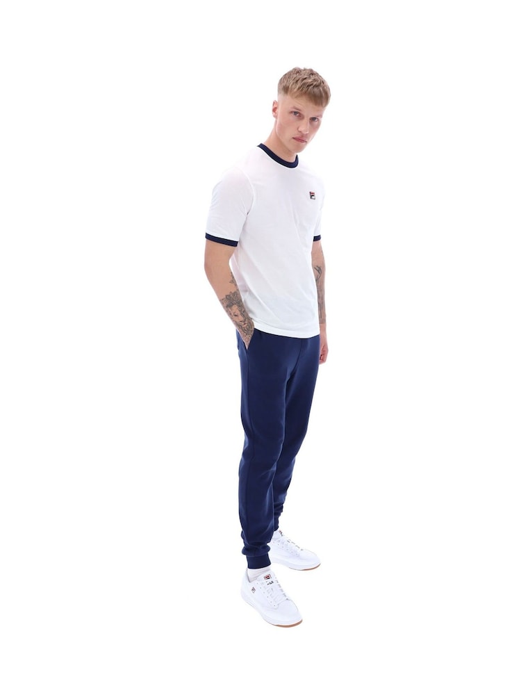 Fila White Marconi Essential Ringer 100% Cotton T-Shirt - Image 4 of 4