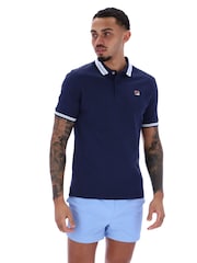Blau - Fila Faraz Tipped Rib 100% Cotton Polo Shirt - Bild 4 von 5