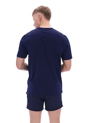 Fila Blue Williams Contrast Piping 100% Cotton T-Shirt - Image 3 of 4