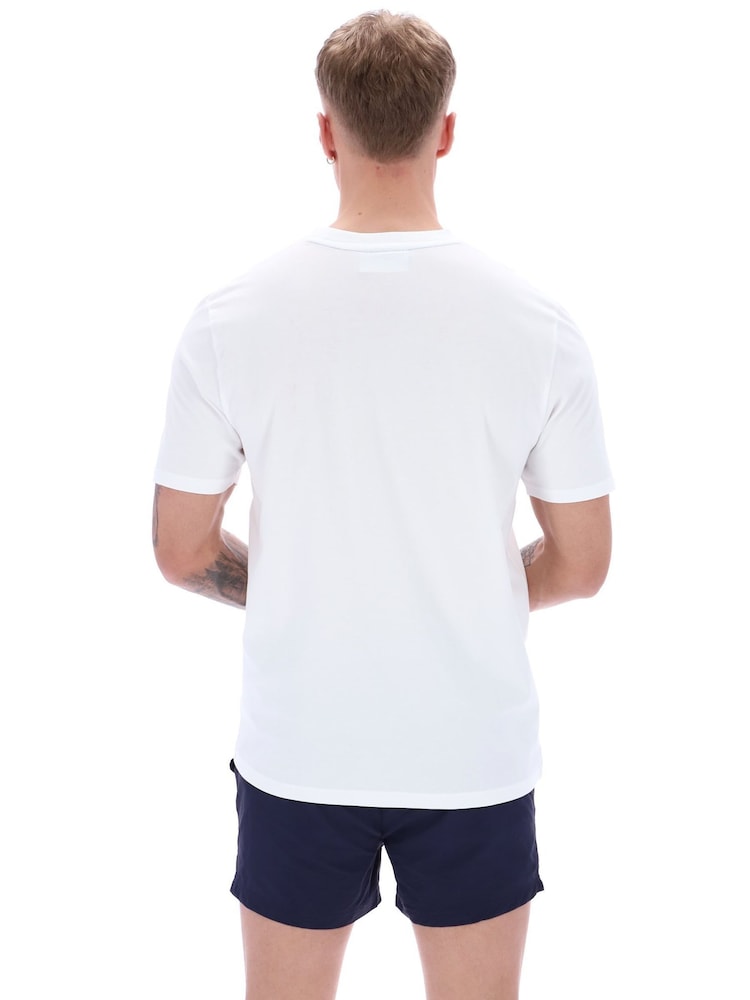 Fila White Williams Contrast Piping 100% Cotton T-Shirt - Image 2 of 4 Fila White Williams Contrast Piping 100% Cotton T-Shirt - Image 2 of 4