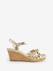 Dorado - Linzi Elyah Knotted Front Strap With Cork Wedges - Imagen 1 de 1