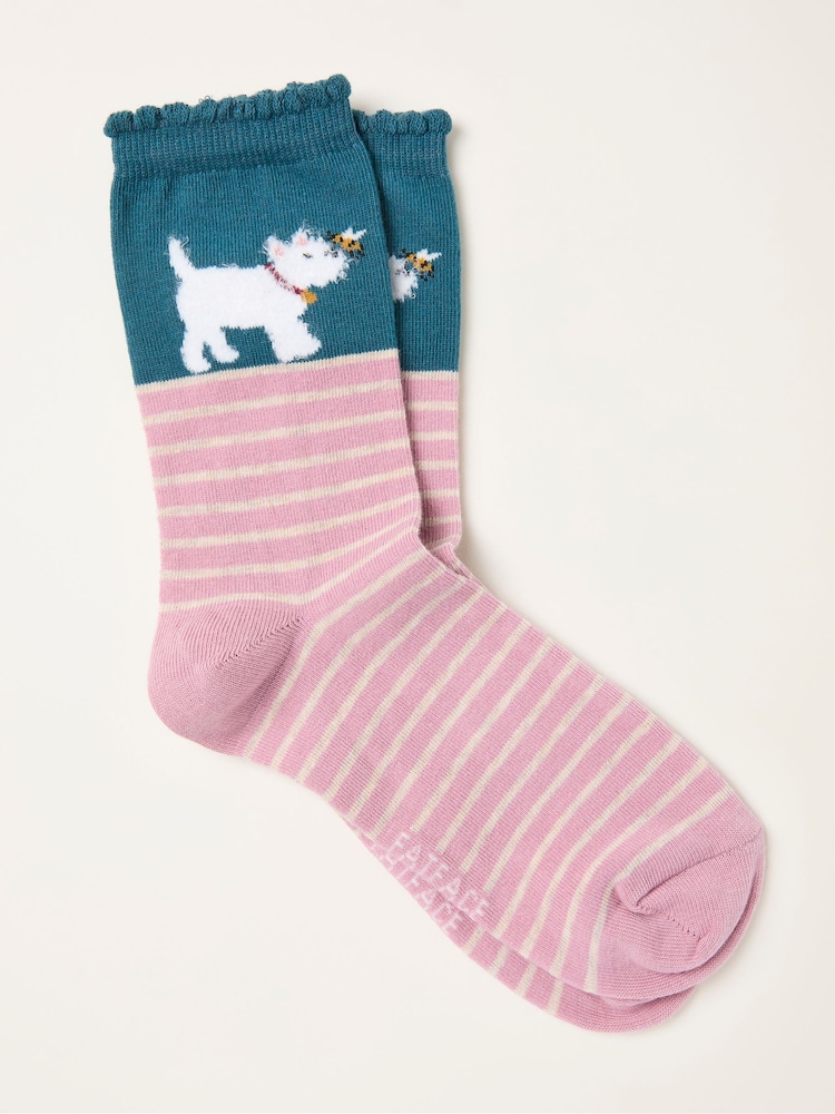 FatFace Teal Blue Westie Socks - Image 1 of 2 FatFace Teal Blue Westie Socks - Image 1 of 2
