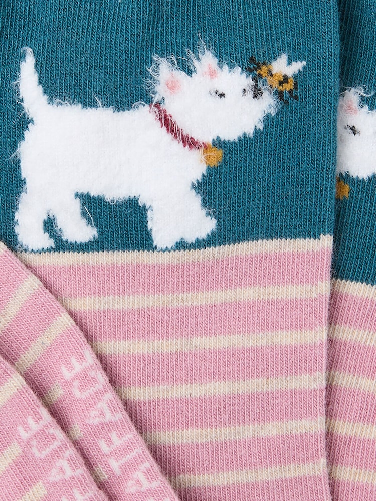 FatFace Teal Blue Westie Socks - Image 2 of 2 FatFace Teal Blue Westie Socks - Image 2 of 2