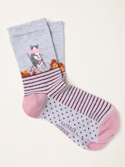 FatFace Cat Riding Bike Socks - Imagen 1 de 2