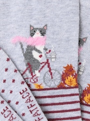 FatFace Cat Riding Bike Socks - Imagen 2 de 2