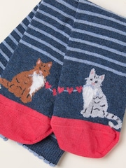 FatFace Navy Cat Socks - Image 2 of 2