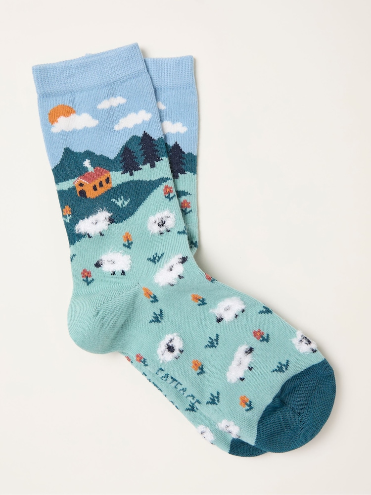 FatFace Sheep Scene Socks - Imagen 1 de 2