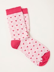 FatFace Pink Heart Gingham Socks - Image 1 of 2