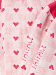 FatFace Pink Heart Gingham Socks - Image 2 of 2