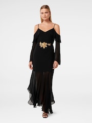Forever New Black Astrid Boho Ruffle Maxi Dress - Image 1 of 4