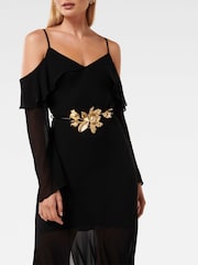 Forever New Black Astrid Boho Ruffle Maxi Dress - Image 3 of 4