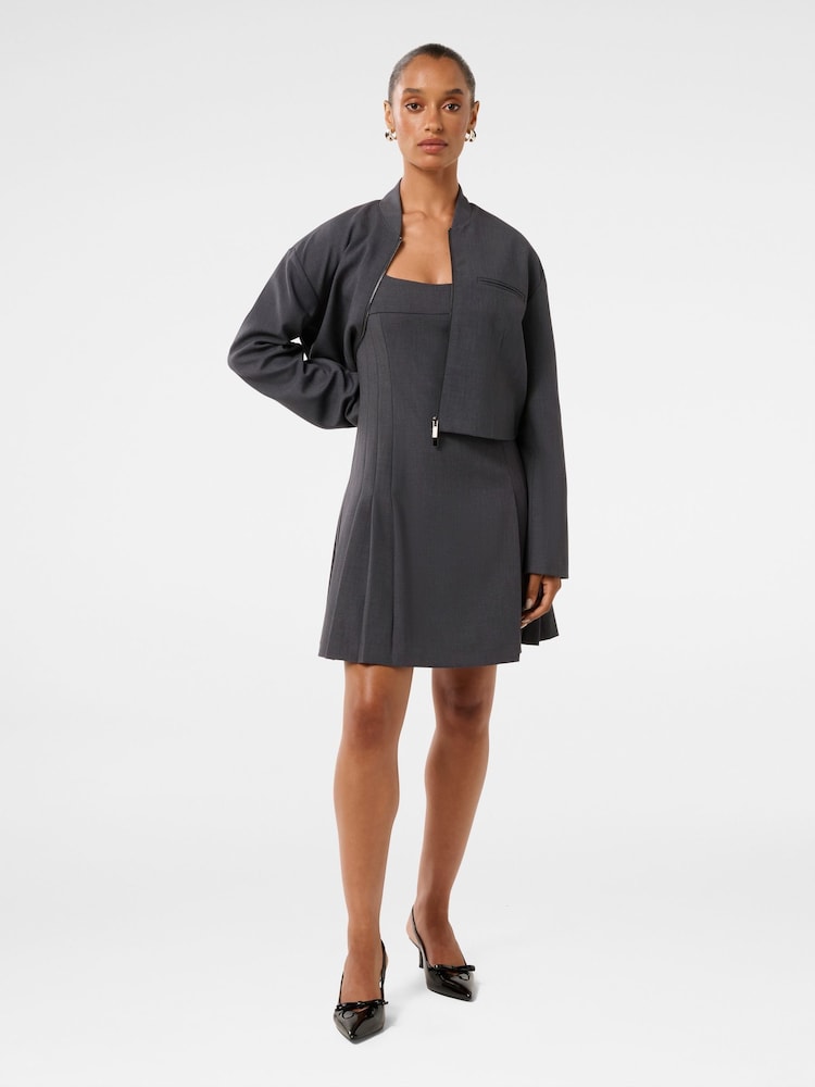 Forever New Grey Maddison Petite Formal Bomber Jacket - Image 5 of 5
