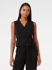 Forever New Black Cari Asymmetrical Waistcoat - Image 1 of 5