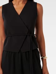 Forever New Black Cari Asymmetrical Waistcoat - Image 3 of 5