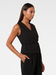 Forever New Black Cari Asymmetrical Waistcoat - Image 4 of 5