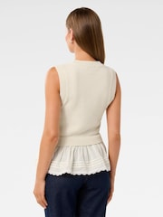 Forever New Cream Tiana Peplum Hem tank top - Image 2 of 5