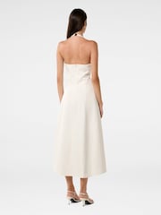Forever New White Harriet Halter Neck Midi Dress Contains Linen - Image 2 of 4