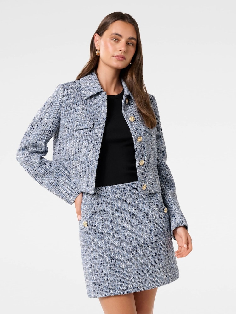 Forever New Blue Marley Boucle Jacket - Image 1 of 5