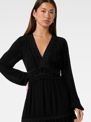 Forever New Black Elsa Trim High Low Mini Dress - Image 3 of 5